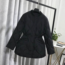 Load image into Gallery viewer, Fitaylor Women Stand Collar Baseball Uniform Down Parkas Winter Casual Zipper Slim Black White Down Jacket Female Bomber Outwear - Lifestyles Intra Asia