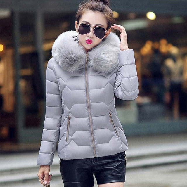 New Arrival Parkas Fashion Coats Women Winter Sweater Fur Collar Hood Warm Cotton Coat Women Clothes - Lifestyles Intra Asia