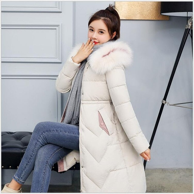 New Arrival Parkas Fashion Coats Women Winter Sweater Fur Collar Hood Warm Cotton Coat Women Clothes - Lifestyles Intra Asia