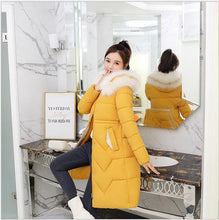 Load image into Gallery viewer, New Arrival Parkas Fashion Coats Women Winter Sweater Fur Collar Hood Warm Cotton Coat Women Clothes - Lifestyles Intra Asia