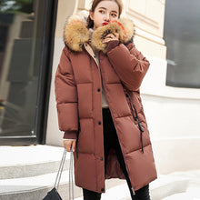 Load image into Gallery viewer, Winter Hooded Warm Down Coat Women Casual Long Down Jackets Ladies Thicken Cotton Parka Plus Size Outerwear Korean Harajuku Coat - Lifestyles Intra Asia