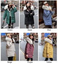 Load image into Gallery viewer, New Arrival Fashion Faux Women Winter Sweater Fur Collar Casual Hood Warm Cotton Coat Women Clothes - Lifestyles Intra Asia