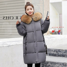 Load image into Gallery viewer, Winter Hooded Warm Down Coat Women Casual Long Down Jackets Ladies Thicken Cotton Parka Plus Size Outerwear Korean Harajuku Coat - Lifestyles Intra Asia
