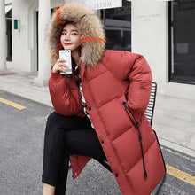 Load image into Gallery viewer, Winter Hooded Warm Down Coat Women Casual Long Down Jackets Ladies Thicken Cotton Parka Plus Size Outerwear Korean Harajuku Coat - Lifestyles Intra Asia