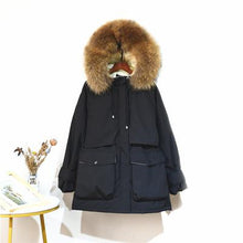 Load image into Gallery viewer, Fitaylor Winter Jacket Women Large Natural Fox Fur White Duck Down Coat Thick Parkas Warm Sash Tie Up Zipper Down Snow Outerwear - Lifestyles Intra Asia