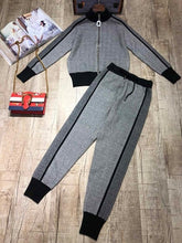 Load image into Gallery viewer, Fashion Kniteed Jacket Short Coat Slim Long Pant Tracksuit Woman Winter Clothes - Lifestyles Intra Asia