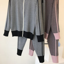 Load image into Gallery viewer, Fashion Kniteed Jacket Short Coat Slim Long Pant Tracksuit Woman Winter Clothes - Lifestyles Intra Asia