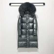 Load image into Gallery viewer, Big Real Raccoon Fur Collar 2019 Hooded Winter Jacket Women Long  White Duck Down Parkas Coat Female Loose Thick Warm Outwear - Lifestyles Intra Asia