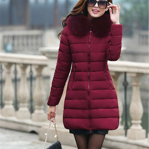 Women's Winter Plus Size Long Down Jacket Hat Female Winter Coat Women's Jackets Vintage White Duck Down Long Sleeve Coat - Lifestyles Intra Asia