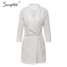 Load image into Gallery viewer, Simplee Women Blazer Playsuit Romper V-Neck Button Female Trench Half-Sleeved Women Winter Coats - Lifestyles Intra Asia
