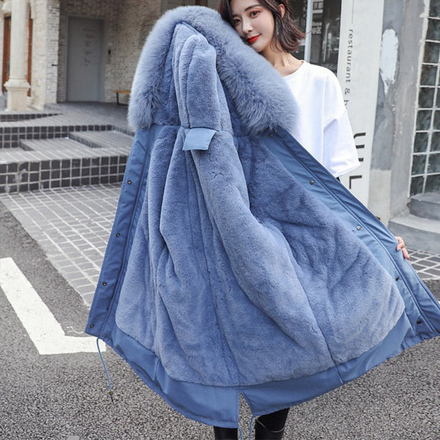 New Arrival Parkas Fashion Coats Women Winter Sweater Fur Collar Hood Warm Cotton Coat Women Clothes - Lifestyles Intra Asia
