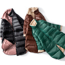 Load image into Gallery viewer, Coat 2019 Women Down Jacket Loose Large Size Bright Female Bright Zipper Jacket Stand Up Collar Parka Mid-long Winter Warm Coat - Lifestyles Intra Asia