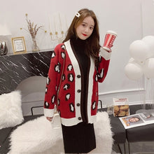 Load image into Gallery viewer, SHENGPALAE 2020 New Fashion Autumn V-neck Single Breasted Leopard Print Cardigans Women Loose Casual Korean Tide Sweater FV110 - Lifestyles Intra Asia