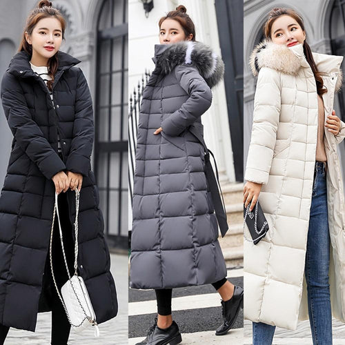 New Arrival Parkas Fashion Coats Women Winter Sweater Fur Collar Hood Warm Cotton Coat Women Clothes - Lifestyles Intra Asia