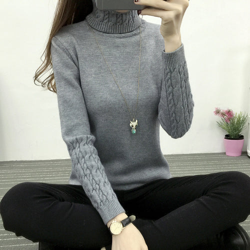 Women Turtleneck Sweaters Winter Pullover Warm Knitted Cashmere Long Sleeve Sweater Women Clothes - Lifestyles Intra Asia