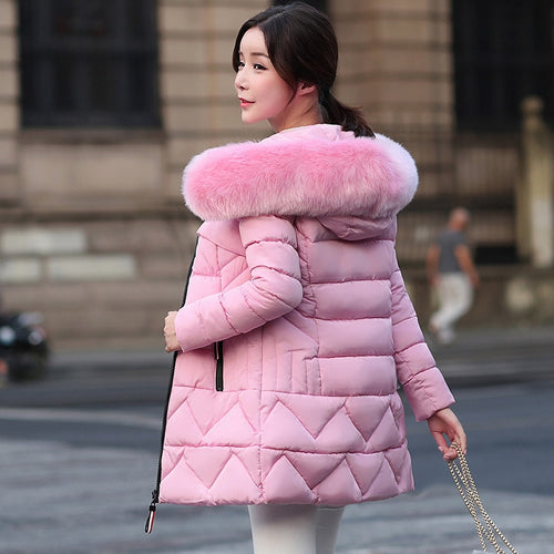 New Arrival Parkas Fashion Coats Women Winter Sweater Fur Collar Hood Warm Cotton Coat Women Clothes - Lifestyles Intra Asia