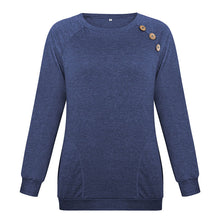 Load image into Gallery viewer, Fashion Women Warm Winter T Shirt 2019 Casual Long Sleeve O-Neck Button Pocket Tee Shirt Plus Size Cotton Tops Women Clothes - Lifestyles Intra Asia