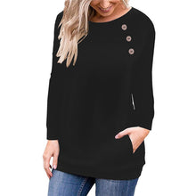 Load image into Gallery viewer, Fashion Women Warm Winter T Shirt 2019 Casual Long Sleeve O-Neck Button Pocket Tee Shirt Plus Size Cotton Tops Women Clothes - Lifestyles Intra Asia