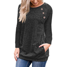 Load image into Gallery viewer, Fashion Women Warm Winter T Shirt 2019 Casual Long Sleeve O-Neck Button Pocket Tee Shirt Plus Size Cotton Tops Women Clothes - Lifestyles Intra Asia
