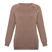 Load image into Gallery viewer, Fashion Women Warm Winter T Shirt 2019 Casual Long Sleeve O-Neck Button Pocket Tee Shirt Plus Size Cotton Tops Women Clothes - Lifestyles Intra Asia