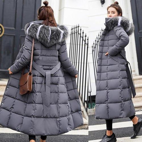Warm Cotton-Padded Long Sleeve  Winter Jacket Long Hooded 2019 Fashion Snow Clothing Parkas Women - Lifestyles Intra Asia